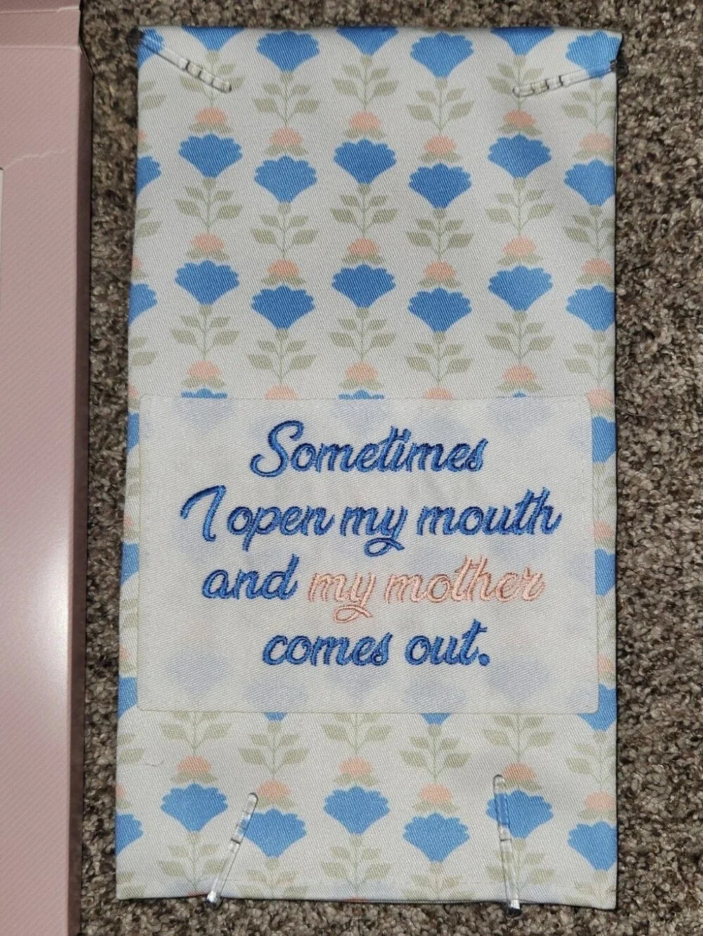 Embroidered Floral Tea Towel 